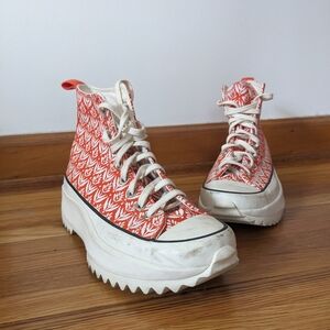 Converse Run Star Hike Red Floral Platform Sneakers